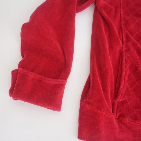Vintage Jessica Red Quilt Diamond Print Pattern Velour Two-Piece Matching Set M - Picture 7 of 14